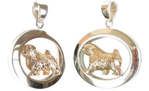 14K Gold or Sterling Silver Norfolk Terrier in Glossy Oval Pendant