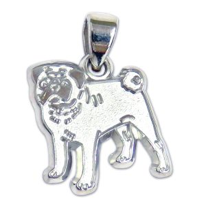 Pug Charm or Pendant in Sterling or 14K Gold