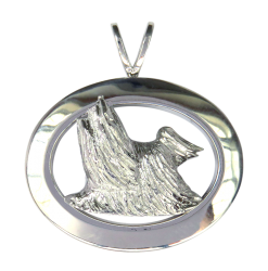 14K Gold or Sterling Silver Yorkshire Terrier - Yorkie- in Glossy Oval Pendant