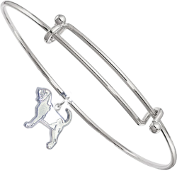 Sterling Silver Bloodhound Charm Pendant on Bangle Bracelet