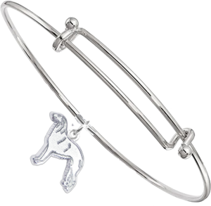 Sterling Silver Borzoi Charm on Bangle Bracelet