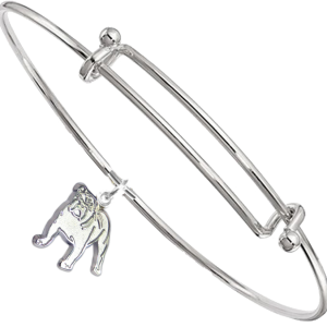 Sterling Silver Bulldog Charm on Bangle Bracelet