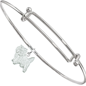 Sterling Silver Cairn Terrier Charm on Bangle Bracelet