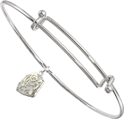 Sterling Silver Cavalier King Charles Spaniel Charm on Bangle Bracelet