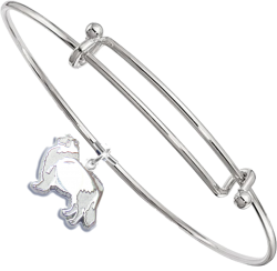 Sterling Silver Collie Charm on Bangle Bracelet