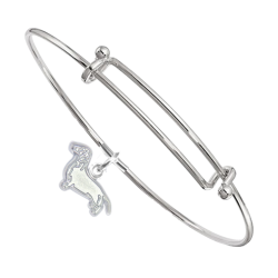 Sterling Silver Dachshund Charm on Bangle Bracelet