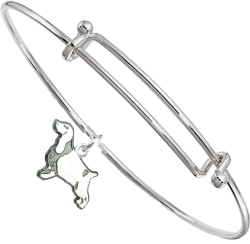 Sterling Silver English Cocker Spaniel Charm on Bangle Bracelet