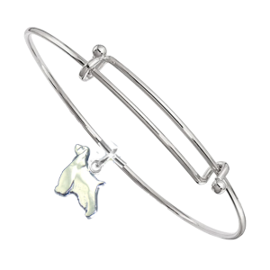 Sterling Silver English Springer Spaniel Charm on Bangle Bracelet