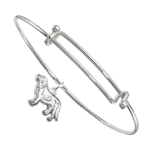 Sterling Silver Flat-Coated Retriever Charm on Bangle Bracelet