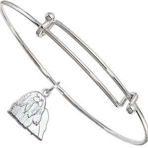 Sterling Silver Maltese Charm on Bangle Bracelet
