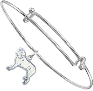 Sterling Silver Mastiff Charm on Bangle Bracelet