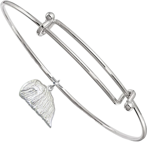 Sterling Silver Pekingese Charm on Bangle Bracelet