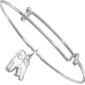 Sterling Silver Poodle Charm on Bangle Bracelet