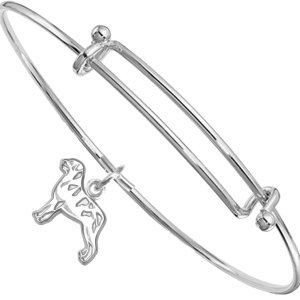 Sterling Silver Rottweiler Charm on Bangle Bracelet