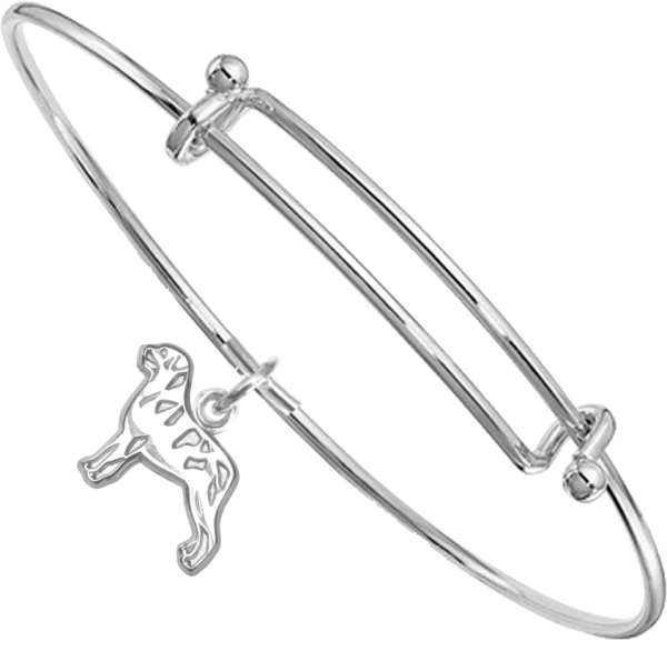 Sterling Silver Rottweiler Charm on Bangle Bracelet