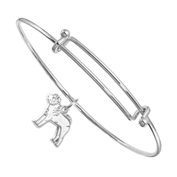 Sterling Silver Shar-Pei Charm on Bangle Bracelet