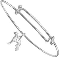 Sterling Silver Whippet Charm on Bangle Bracelet