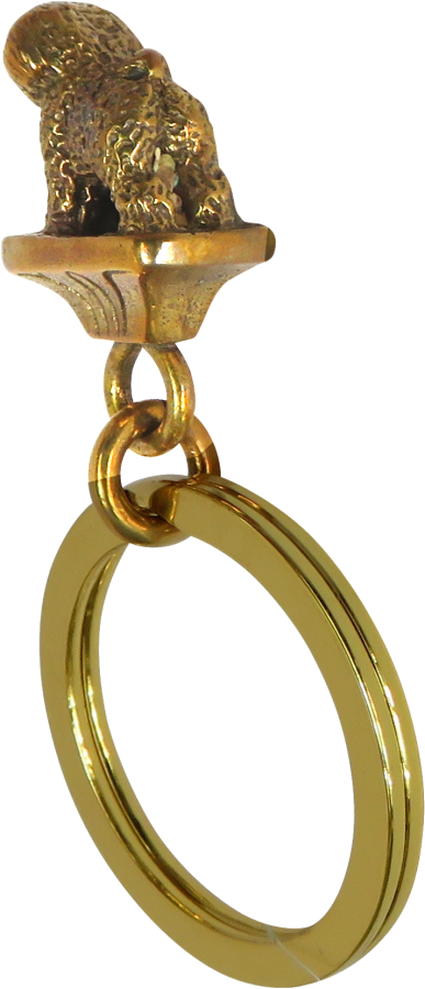 Solid Bronze Bichon Frise Key Ring - Rear View