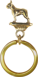 Solid Bronze Boston Terrier Key Ring