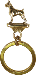 Solid Bronze Boxer Key Ring
