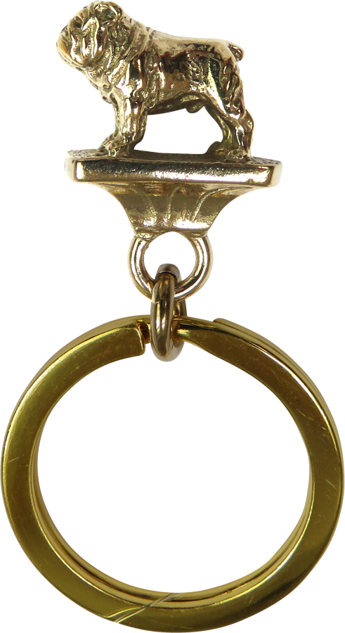 Solid Bronze Bulldog Key Ring