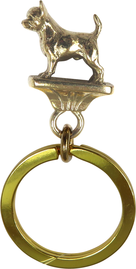 Solid Bronze Smooth Chihuahua Key Ring