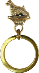 Solid Bronze Cocker Spaniel Key Ring