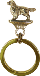Solid Bronze Golden Retriever Key Ring