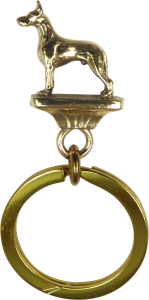 Solid Bronze Great Dane Key Ring