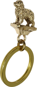 Solid Bronze Great Pyrenees Key Ring - Front View