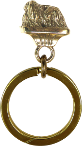 Solid Bronze Pekingese Key Ring