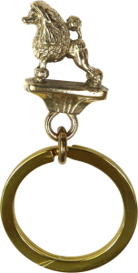 Solid Bronze Poodle Key Ring