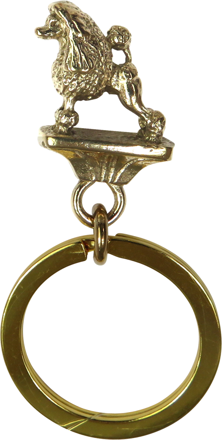 Solid Bronze Poodle Key Ring