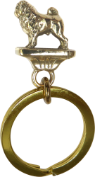Solid Bronze Pug Key Ring