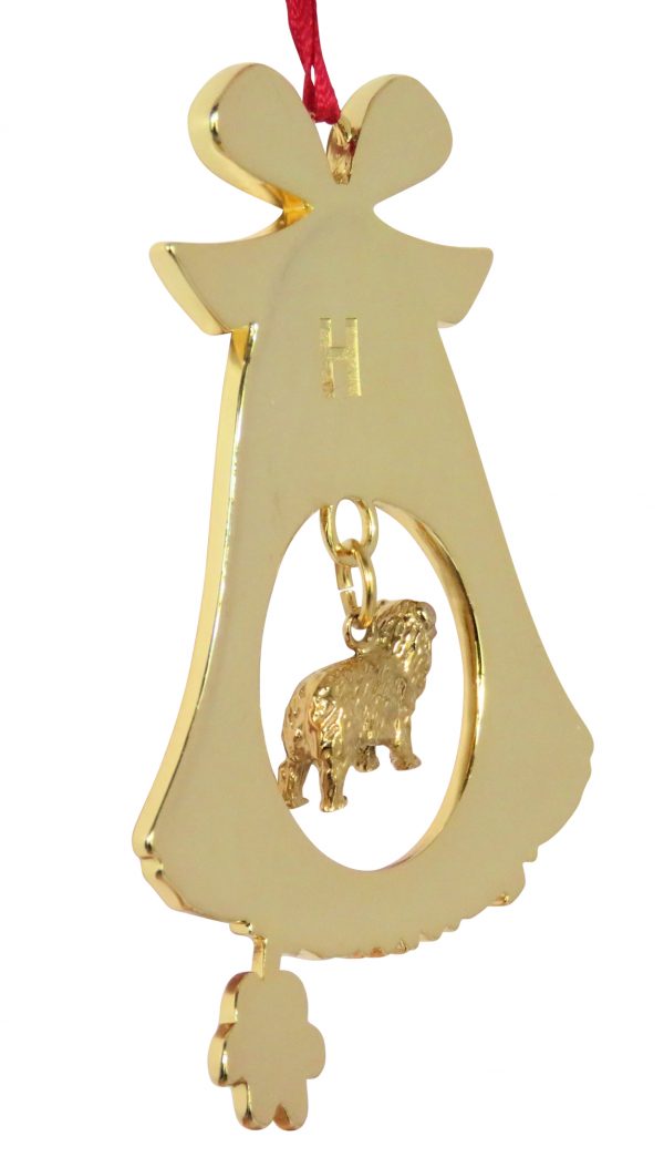 Australian Shepherd Gold Plated Bronze Christmas Holiday Bell Ornament Decoration Gift
