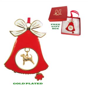 Beagle Gold Plated Bronze Christmas Holiday Bell Ornament Decoration Gift