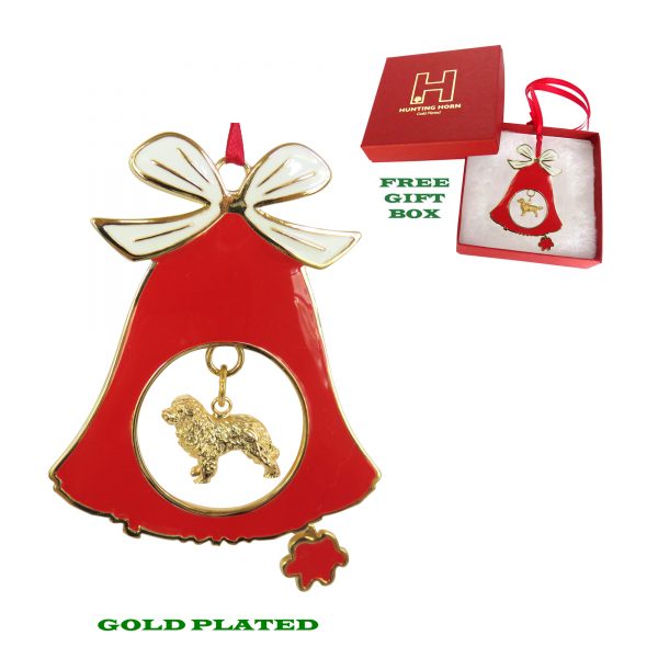 Bernese Mountain Dog Gold Plated Bronze Christmas Holiday Bell Ornament Decoration Gift