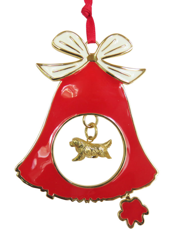 NEWFOUNDLAND Gold Plated Bronze Christmas Holiday Bell Ornament