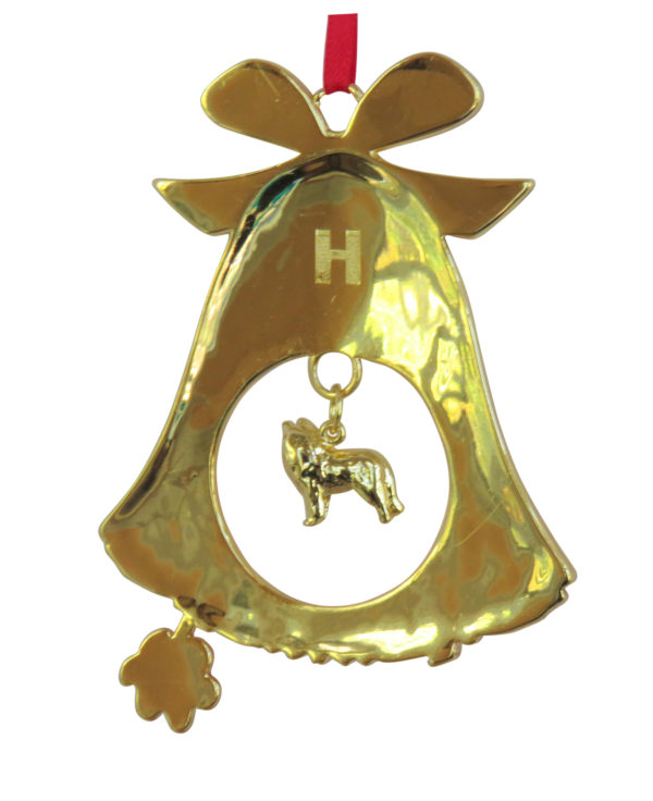 SHETLAND SHEEPDOG SHELTIE Gold Plated Christmas Holiday BELL Ornament