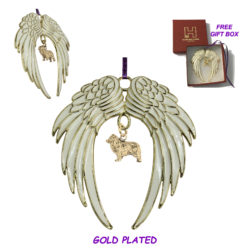 AUSTRALIAN SHEPHERD A Gold Plated ANGEL WING Memorial Christmas Holiday Ornament