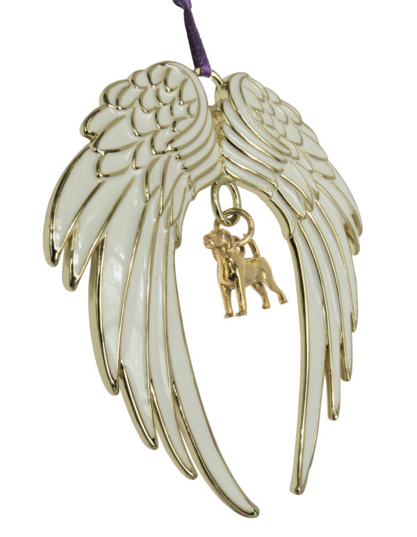 BEAGLE Gold Plated ANGEL WING Memorial Christmas Holiday Ornament