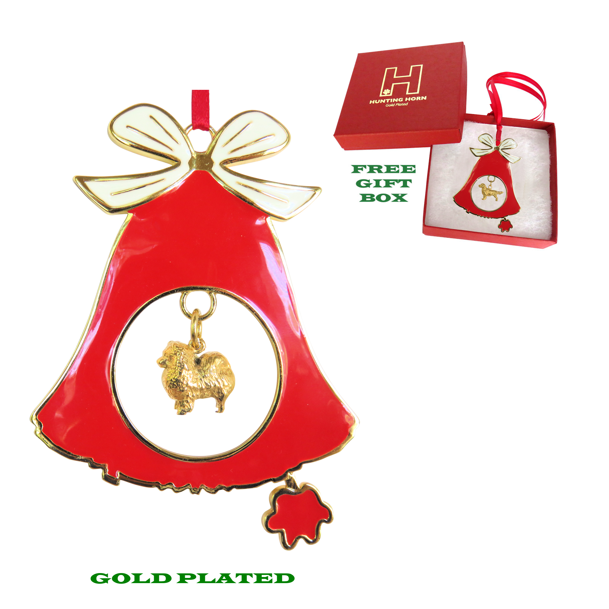 POMERANIAN Gold Plated ANGEL WING Memorial Christmas Holiday