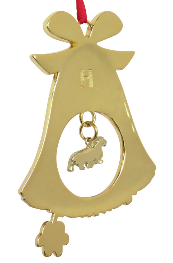 Sussex Spaniel Gold Plated Bronze Christmas Holiday Bell Ornament Decoration