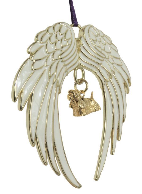 COCKER SPANIEL Gold Plated ANGEL WING Memorial Christmas Holiday Ornament