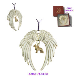 GERMAN SHEPHERD Gold Plated ANGEL WING Memorial Christmas Holiday Ornament