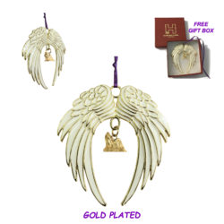 SHIH TZU Gold Plated ANGEL WING Memorial Christmas Holiday Ornament