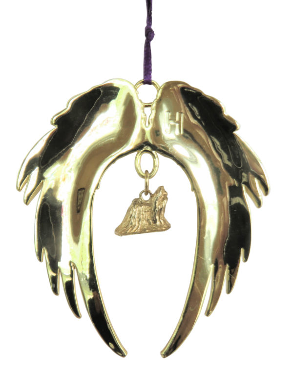 SHIH TZU Gold Plated ANGEL WING Memorial Christmas Holiday Ornament