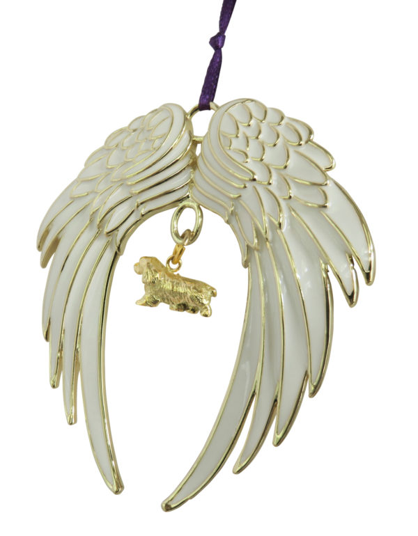 SUSSEX Gold Plated ANGEL WING Memorial Christmas Holiday Ornament
