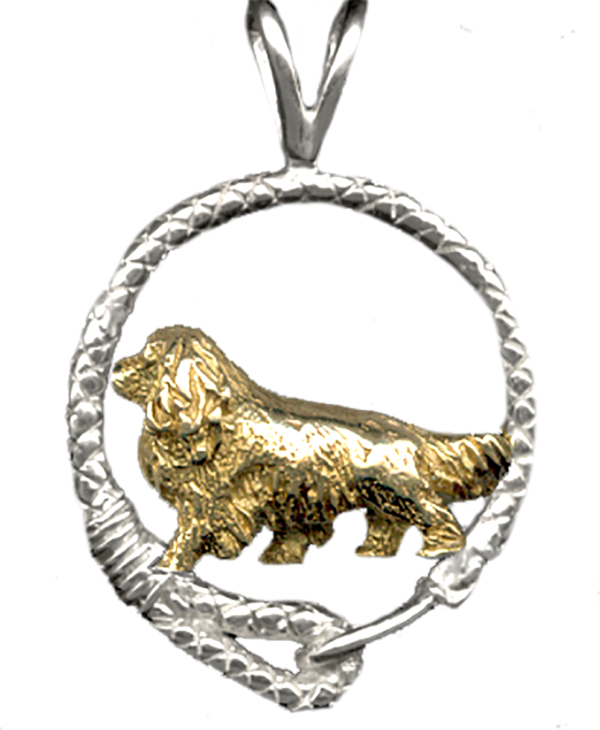 Cavalier King Charles Spaniel in Leash Pendant Charm Necklace in 14K Gold or Sterling Silver