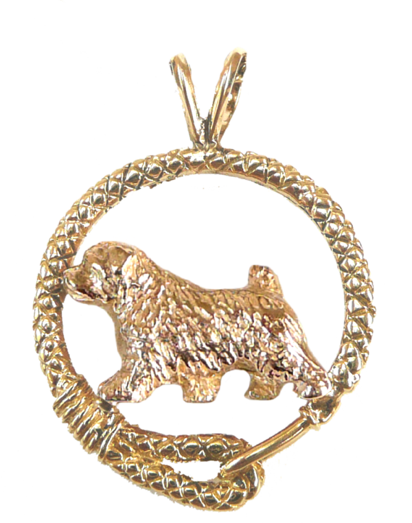 Norfolk Terrier in Leash Pendant Charm Necklace in 14K Gold or Sterling Silver